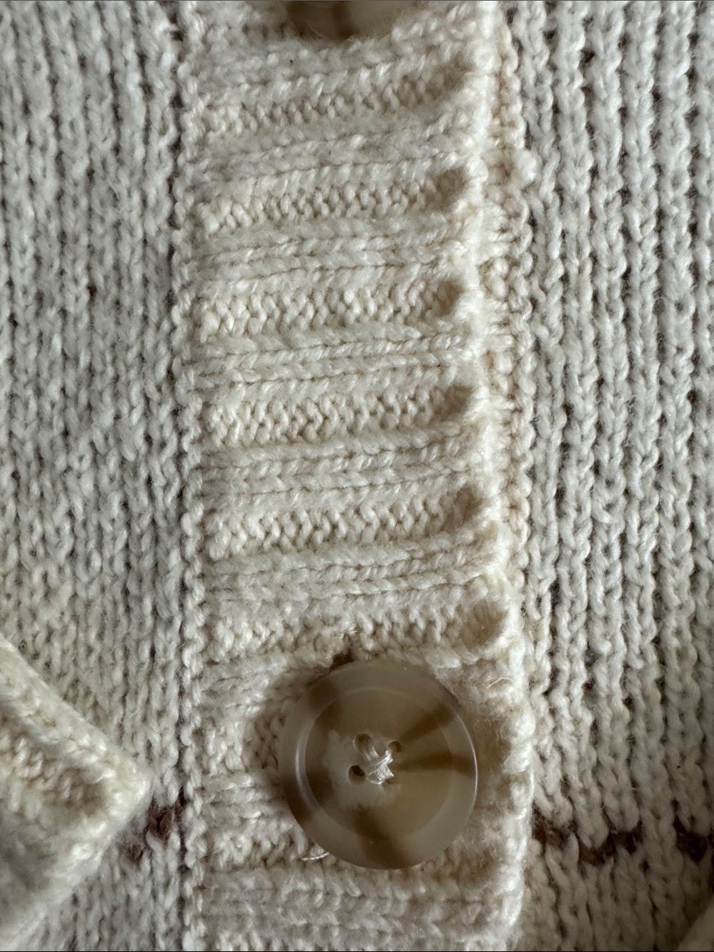 American Eagle Outfitters Cream Cardigan with Brown Paisley Motif - Picture 3 of 8